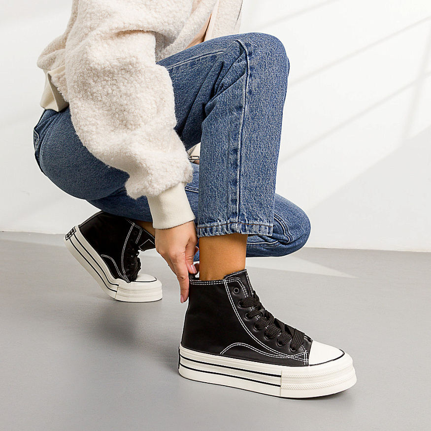 848114/01-01 Кеды KEDDO DENIM женские черный